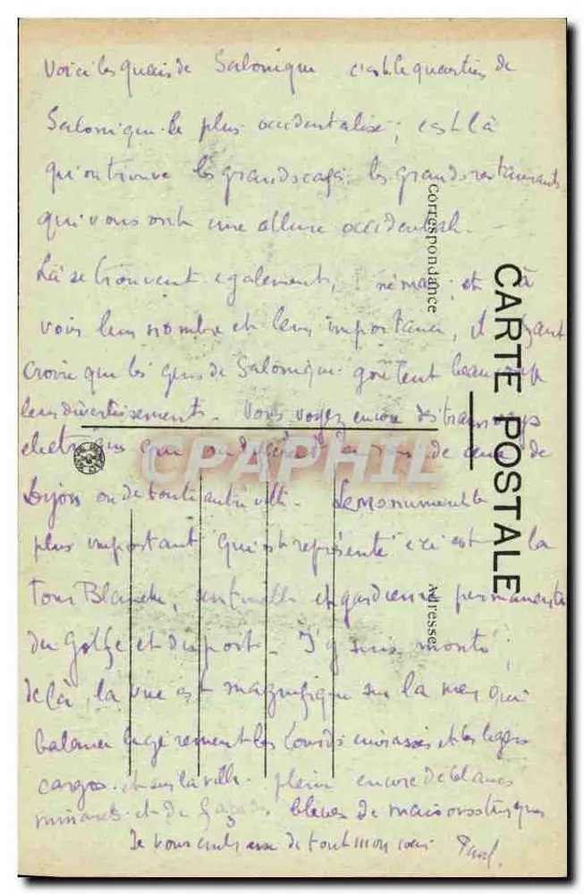 Thessaloniki — Kai und Weiße Turm — Edit. Rollet, Lyon, Nr. 116 - Rückseite