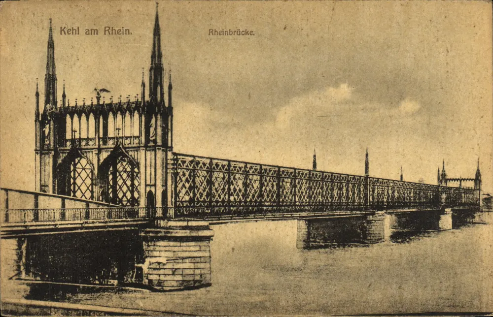 Kehl am Rhein — Ponte sobre o Reno — editor não identificado - Frente