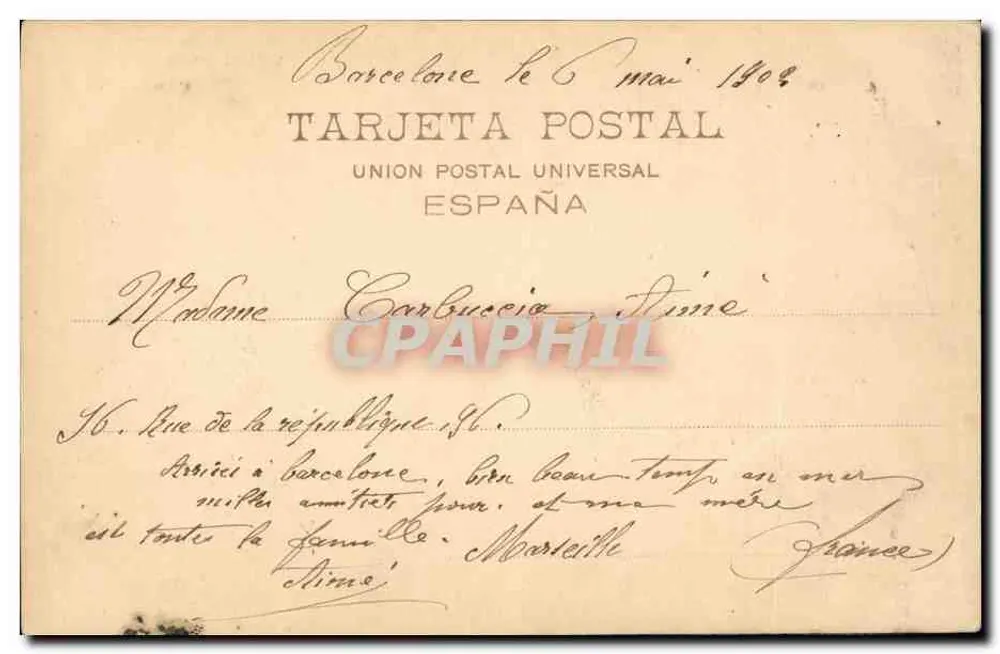 Barcelona - Paseo de Gracia — Hauser y Menet, Madrid, n°250 - Reverso