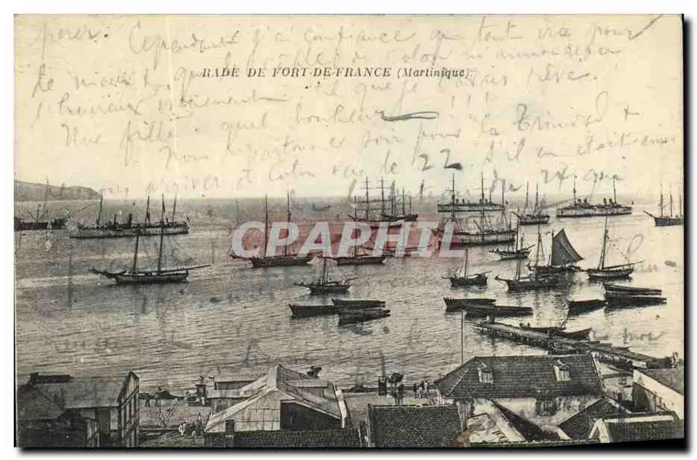 Hafen von Fort-de-France (Martinique) — Hafenansicht mit zahlreichen Schiffen — Verlag Anciens Établ. Del Robin et Cie, Paris - Vorderseite
