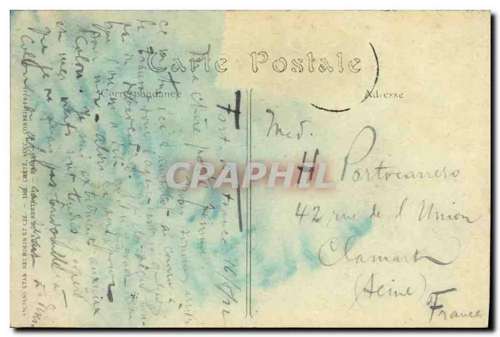 Hafen von Fort-de-France (Martinique) — Hafenansicht mit zahlreichen Schiffen — Verlag Anciens Établ. Del Robin et Cie, Paris - Rückseite