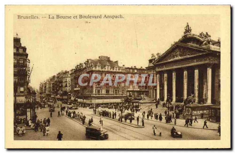 Bruxelas — A Bolsa e Avenida Anspach — editor anônimo - Frente