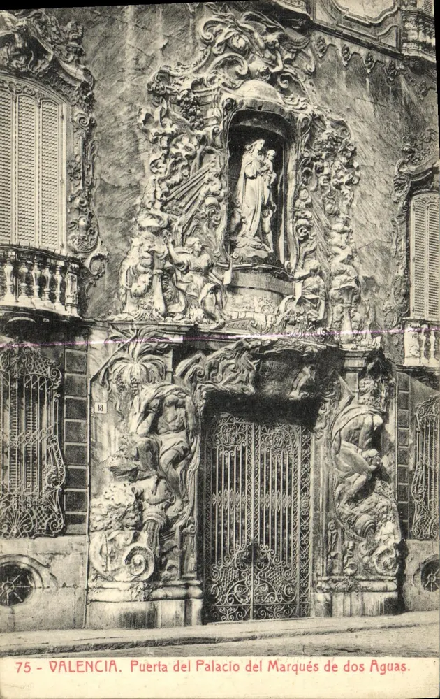Valence. Tor zur Residenz des Marquis de dos Aguas — Verlag Fototipa Thomas, Nr. 75 - Vorderseite