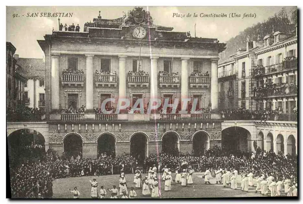 San Sebastián — Plaza de la Constitución (Eine Party) — Edition G. G. Galarza, San Sebastián - Vorderseite