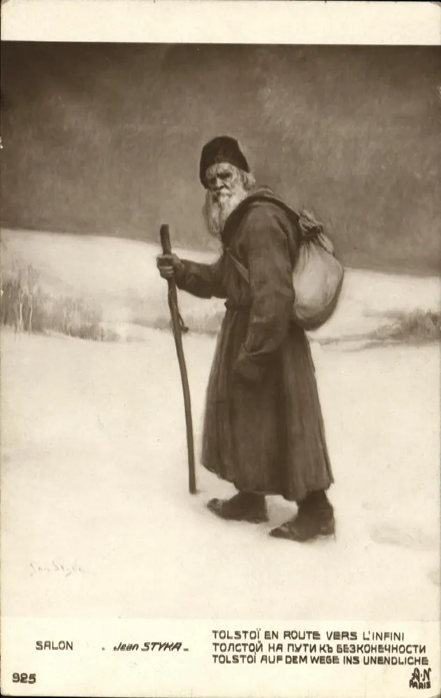 Tolstoi auf dem Weg ins Unendliche — Illustration von Jean Styka — Salon, Nr. 925 - Vorderseite