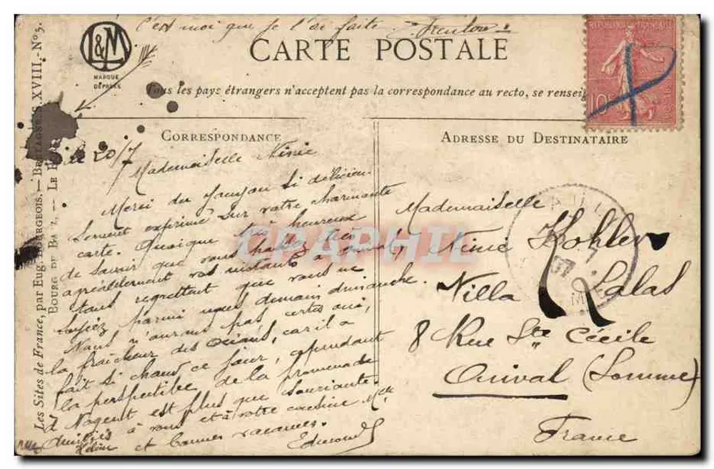 Bourg-de-Batz — Le Port — Lug Sauvagey - Rückseite