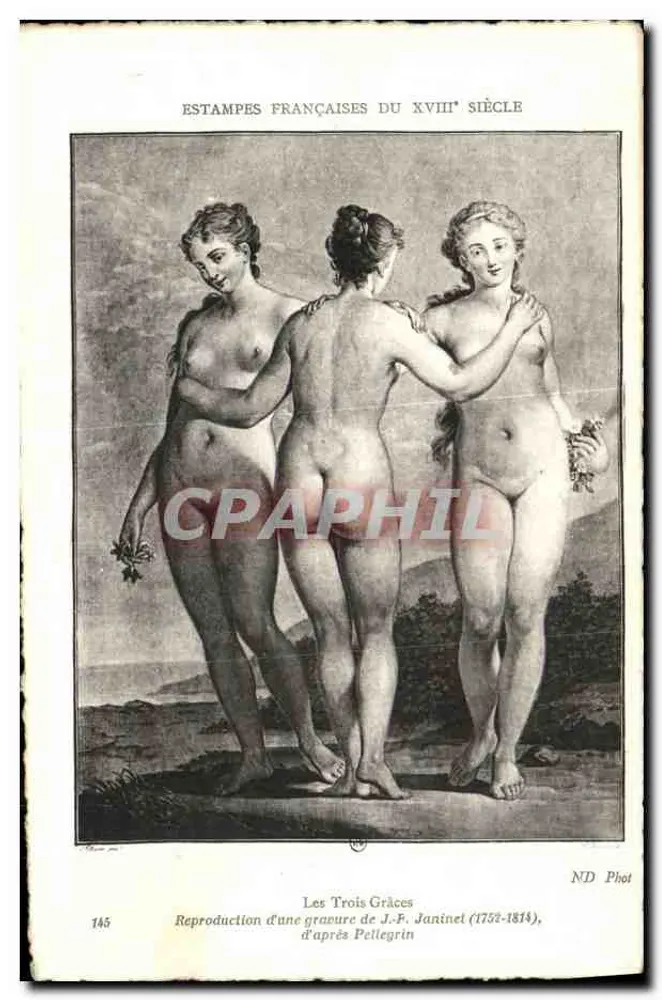 Die Drei Grazien — Nachbildung einer Radierung von J.-F. Janinet (1752-1814), nach Pellegrin — ND Phot - Vorderseite