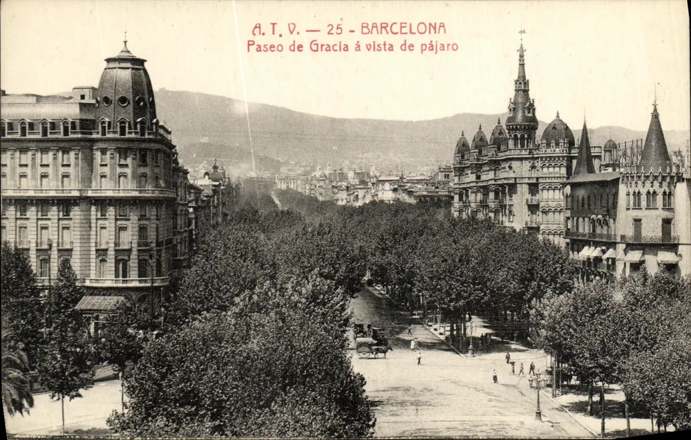 Barcelona — Paseo de Gracia aus der Vogelperspektive — A.T.V. 25 - Vorderseite