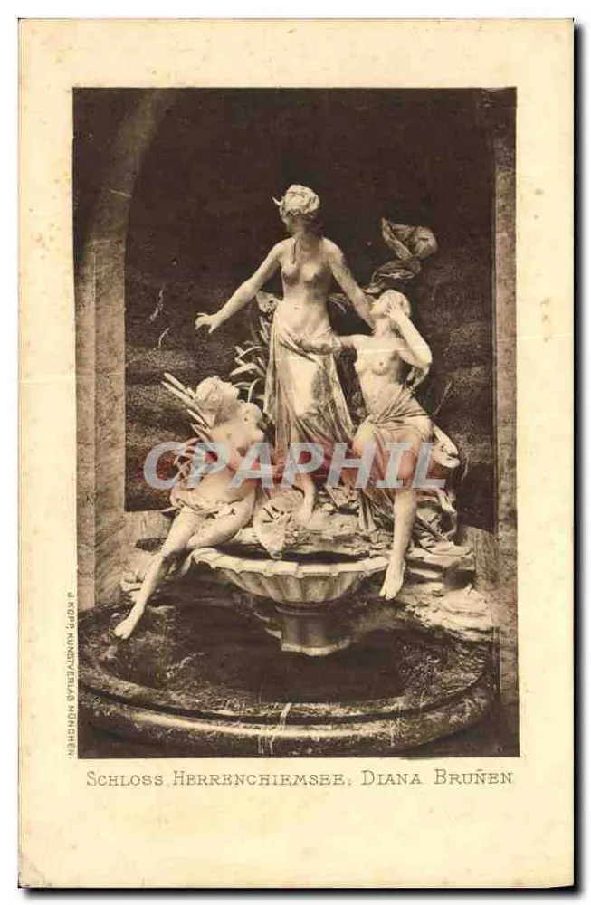 Schloss Herrenchiemsee: Diana Brunnen — J. Kopp Kunstverlag München - Vorderseite