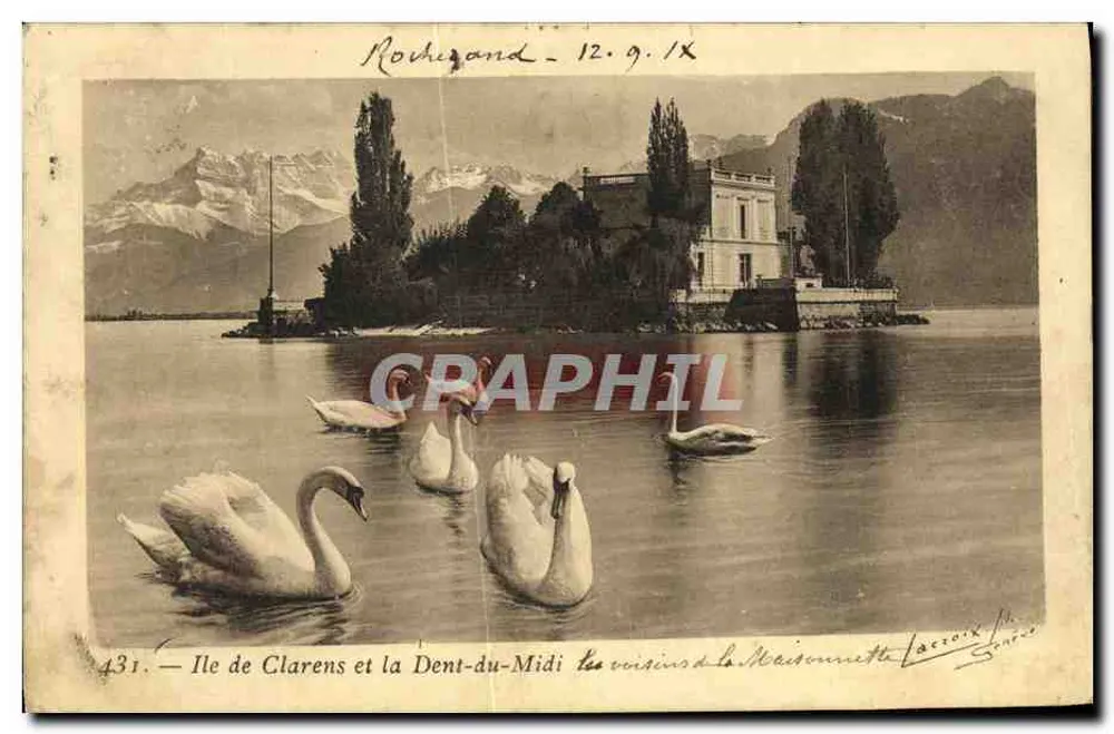 Insel Clarens und der Dent-du-Midi — Blick auf die Umgebung von La Maisonnette — Lacroix, Nr. 431 - Vorderseite