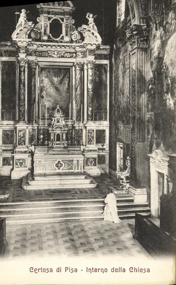 Certosa de Pisa - Interno da Igreja — Fototipia dello Stab. Alterocca - Terni, n° 675 - Frente