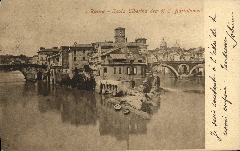 Rom — Isola Tiberina ora di S. Bartolomeo — Verlag Anderson, Seriennummer nicht sichtbar - Vorderseite