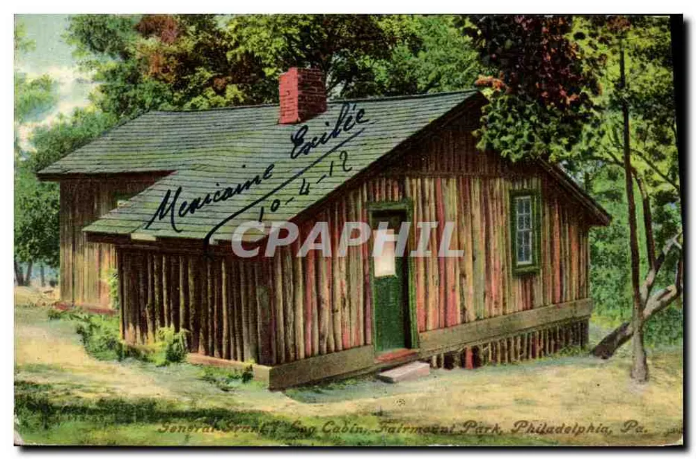 Cabana de troncos do General Frank — Parque Fairmount, Filadélfia, Pa. - Frente