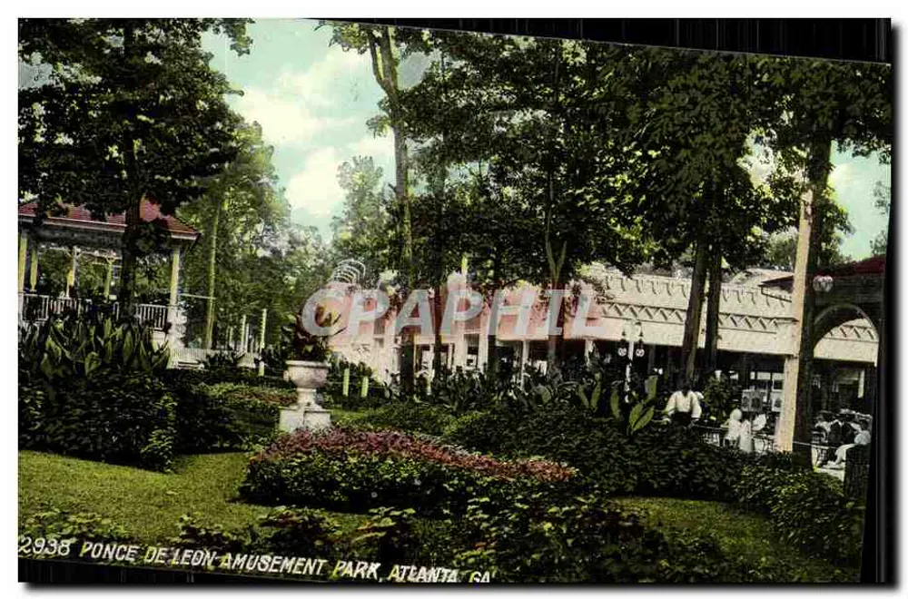 Ponce de Leon Amusement Park — Atlanta, GA — unbekannter Verlag, Seriennummer 2938 - Vorderseite