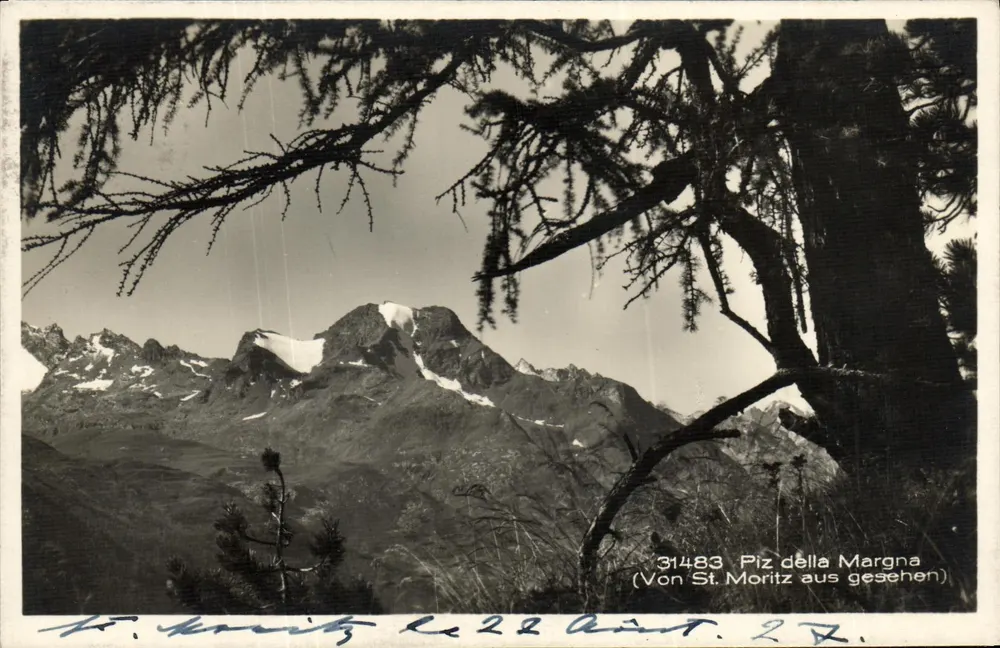 Piz della Margna — Ansicht von St. Moritz — unbekannter Verleger, n° 31483 - Vorderseite