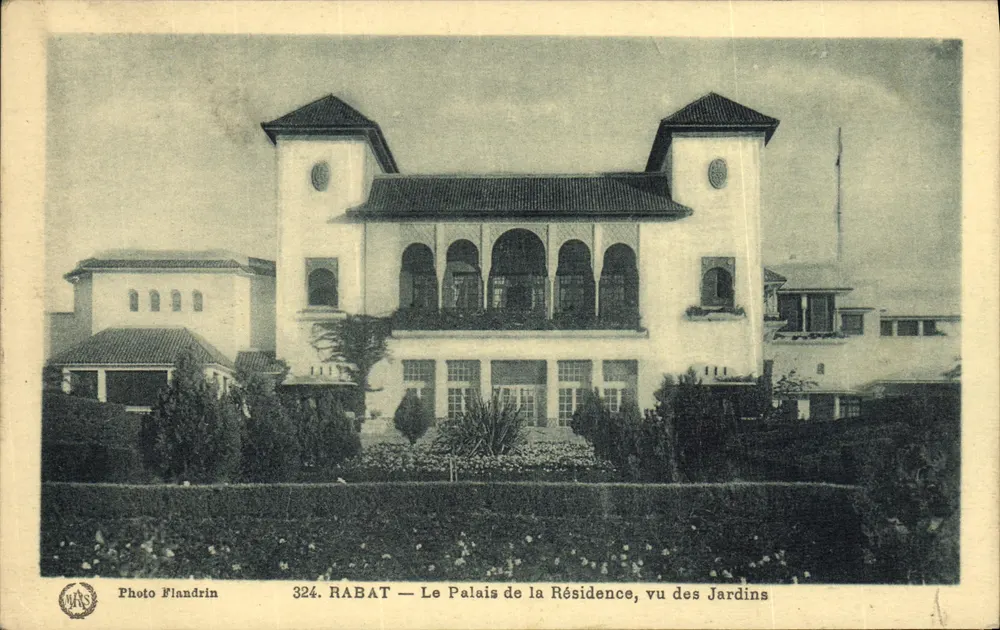 Rabat — Das Palais der Residenz, aus den Gärten gesehen — Photo Flandrin, n°324 - Vorderseite