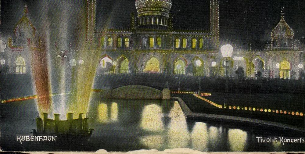 Tivoli em Copenhague — concertos noturnos — editor Alex. Vinesens Kunstforlag, n° 14 - Frente
