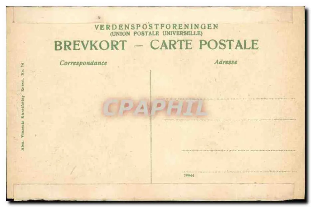 Tivoli em Copenhague — concertos noturnos — editor Alex. Vinesens Kunstforlag, n° 14 - Verso