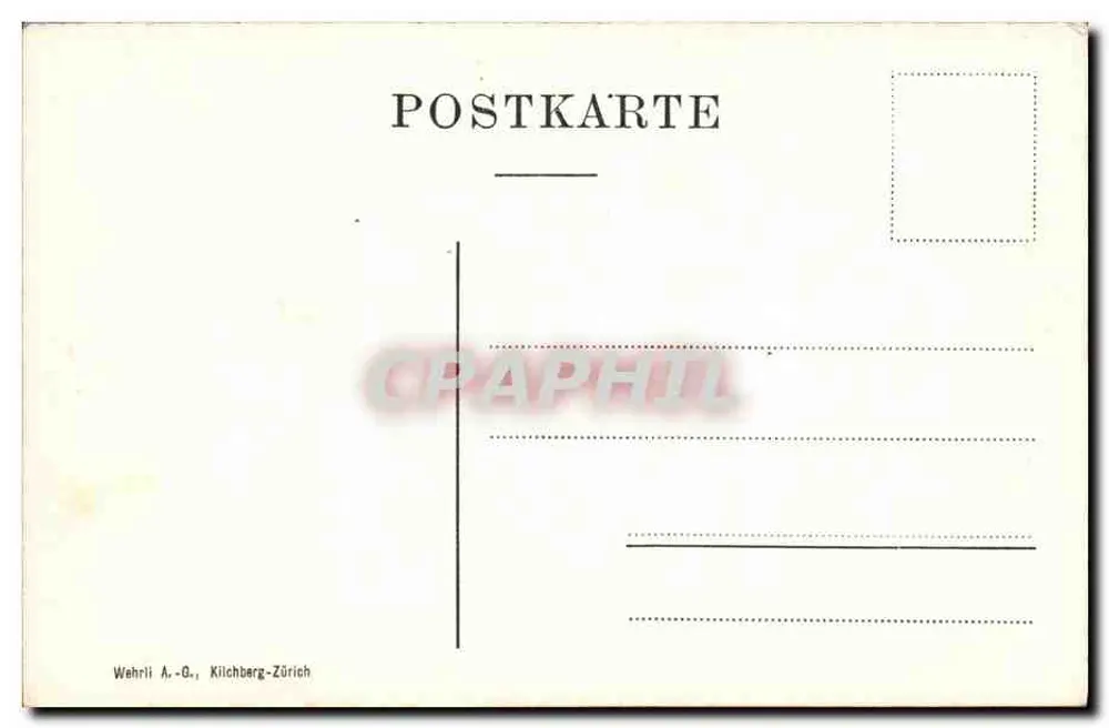 Alt-Pontresina — rua pavimentada com lavatório e montanha em segundo plano — editor Wehrli A.-G., Kilchberg-Zürich, n° de série 14591 - Verso
