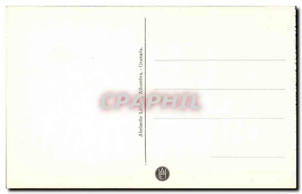 Granada — Alhambra: Ajimez de la Cautiva — Abelardo Linares - Reverso
