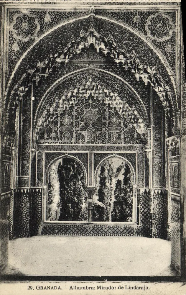 Granada — Alhambra: Mirador de Lindaraja — editor Abetardo Linares - Frente