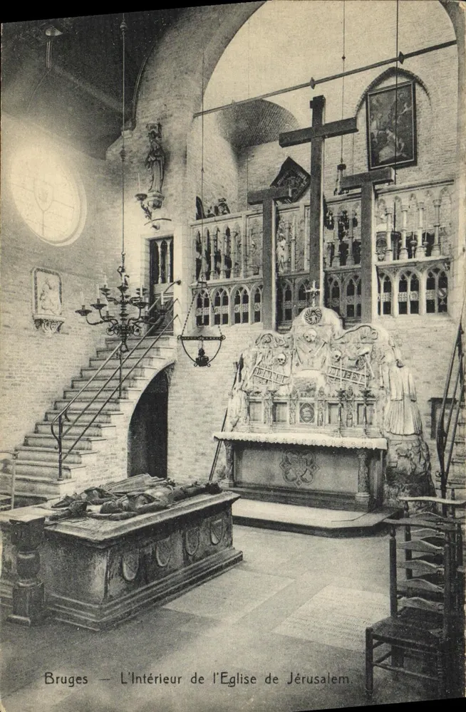 Brujas — Vista interior de la Iglesia de Jerusalén - Anverso