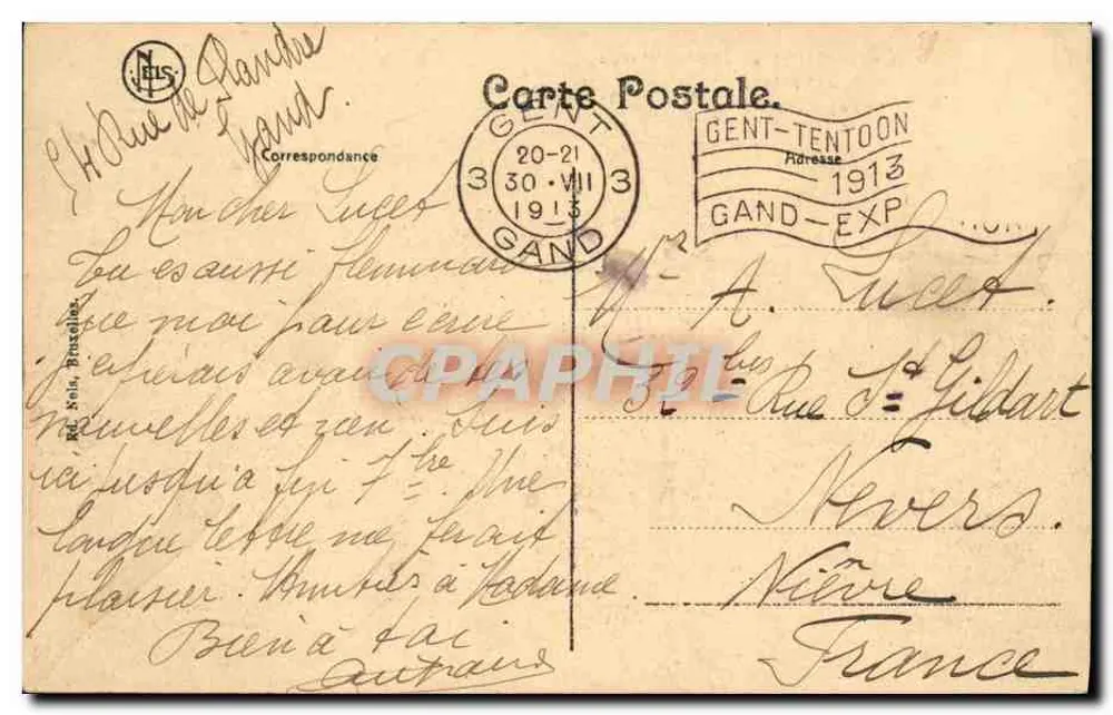 Exposition Universelle et Internationale de Gand 1913 — La cour d'honneur — N. BIS - Rückseite