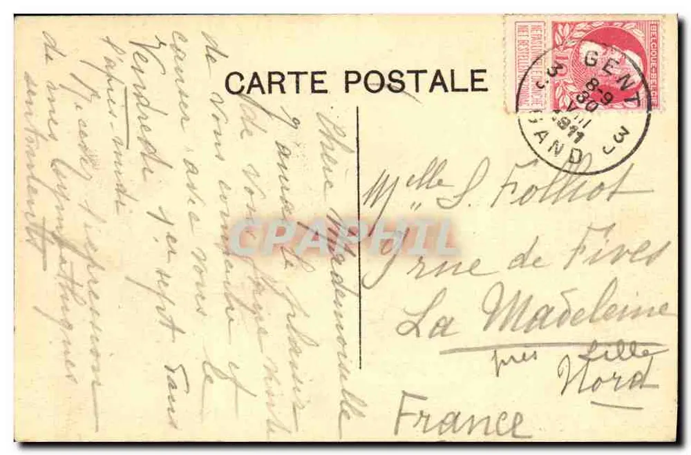 Gand — Kathedrale Saint-Bavon und Flämischer Theater — Verlag nicht sichtbar - Rückseite