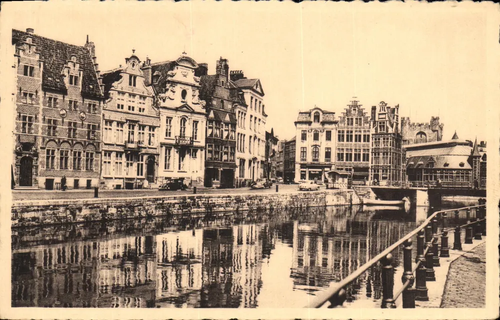 Canal de Gand — Vista das casas históricas — Ern. Thill, série n° 484 - Frente