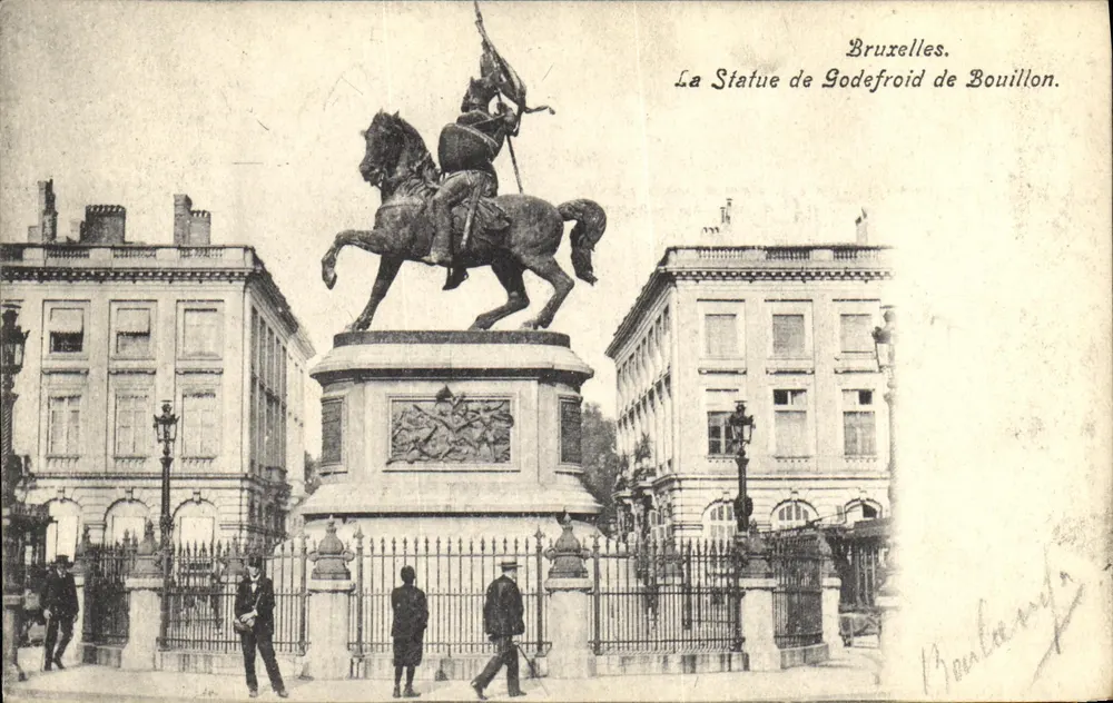 Bruxelas. A Estátua de Godefroid de Bouillon. — Editada por Moubrary. - Frente