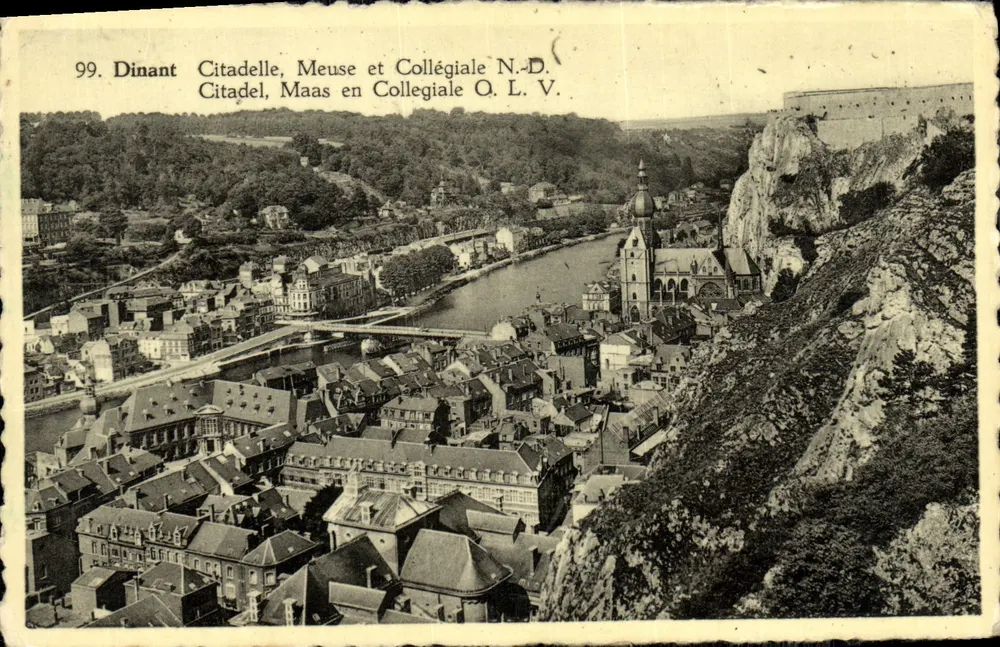 Dinant — Citadelle, Meuse e Collégiale N.-D. — editor O.L.V. n°99 - Frente