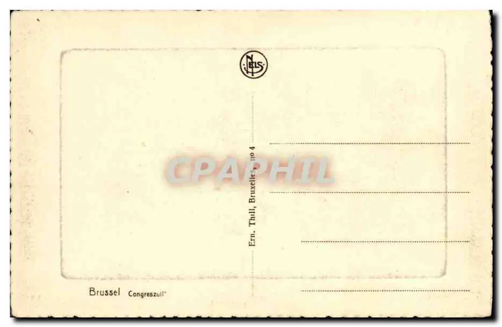 Bruxelles - Colonna del Congresso — editore NLS, n°4 - Verso