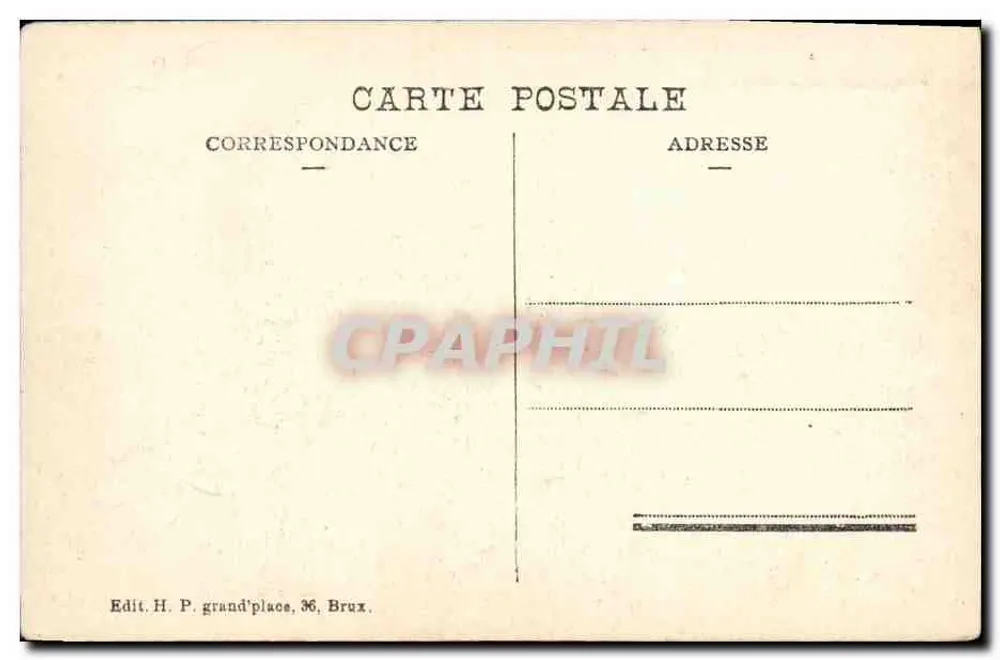 Bruxelas Porta de Hal — torre fortificada com passeio arborizado — editor H. P. grand'place, 36, Bruxelas - Verso