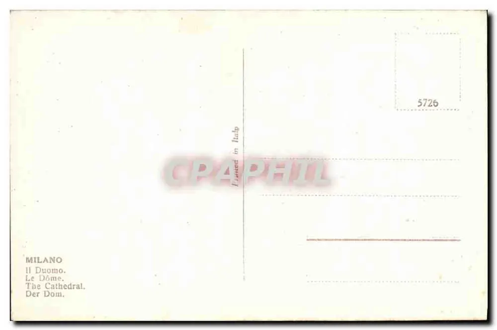 Duomo de Milão — catedral gótica — editor desconhecido, número de série não visível - Verso