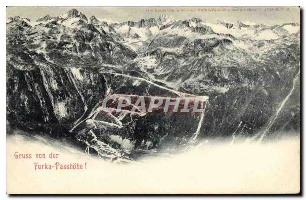 Uitzicht op de bergen vanaf de Furka-Passhöhe — Hotel Furka & Pension Furkablick, Furka (Uri) - Voorkant