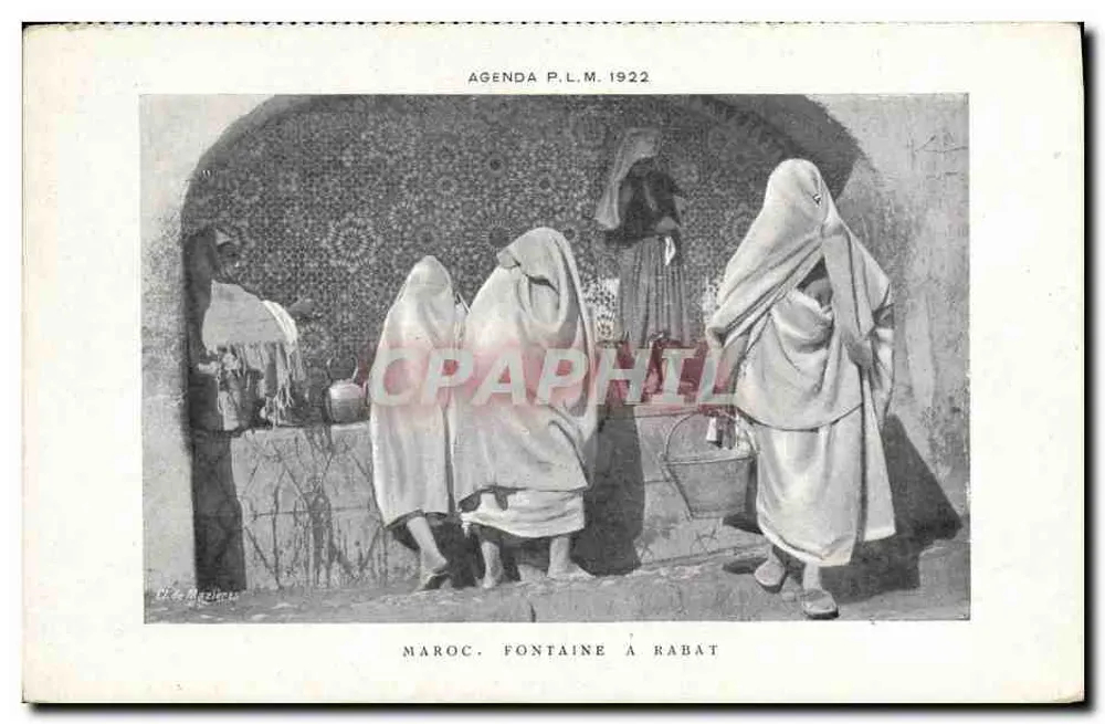Fontanna w Rabacie — Marok — Agenda P.L.M. 1922 - Awers