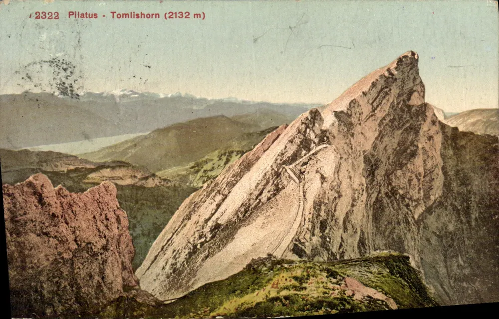 Pilatus - Tomlishorn (2132 m) — vista panorâmica — Edição Fotographe, Zürich, n° 2322 - Frente