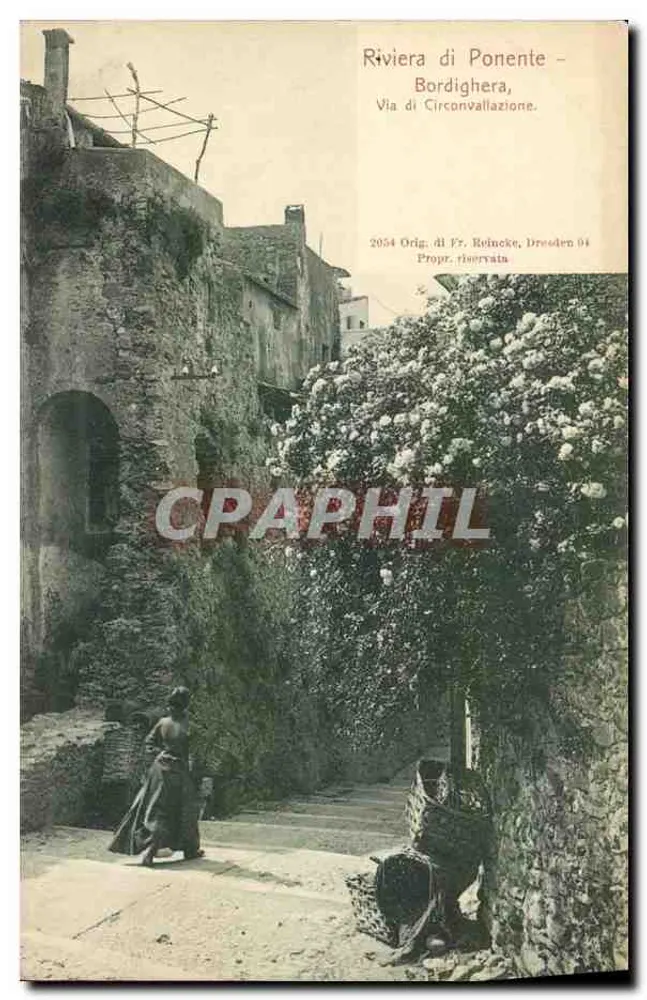 Riviera di Ponente - Bordighera, Via di Circonvallazione — Fr. Reinecke, Dresden 04 - Vorderseite