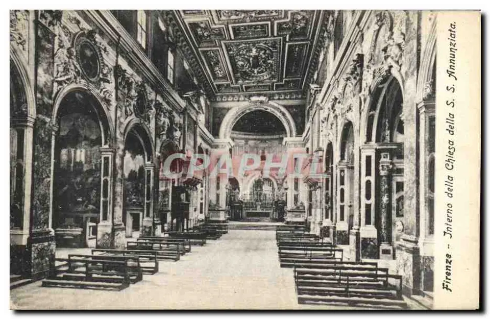 Interior da Chiesa della S.S. Annunziata em Florença — editor desconhecido, número de série não visível - Frente