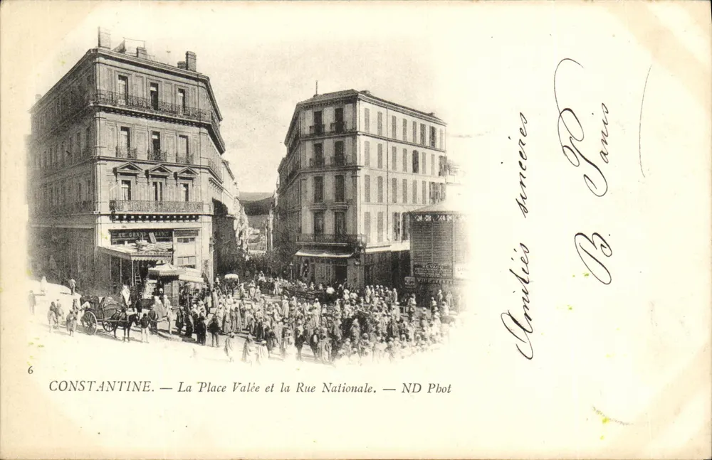 Constantine — A Place Valée e a Rue Nationale — ND Phot - Frente