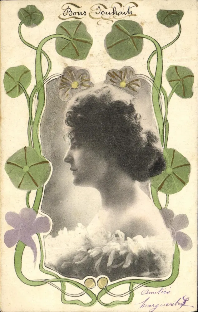 Porträt einer Frau — Art nouveau — Marguerite, unbekannter Verlag, Seriennummer nicht sichtbar - Vorderseite
