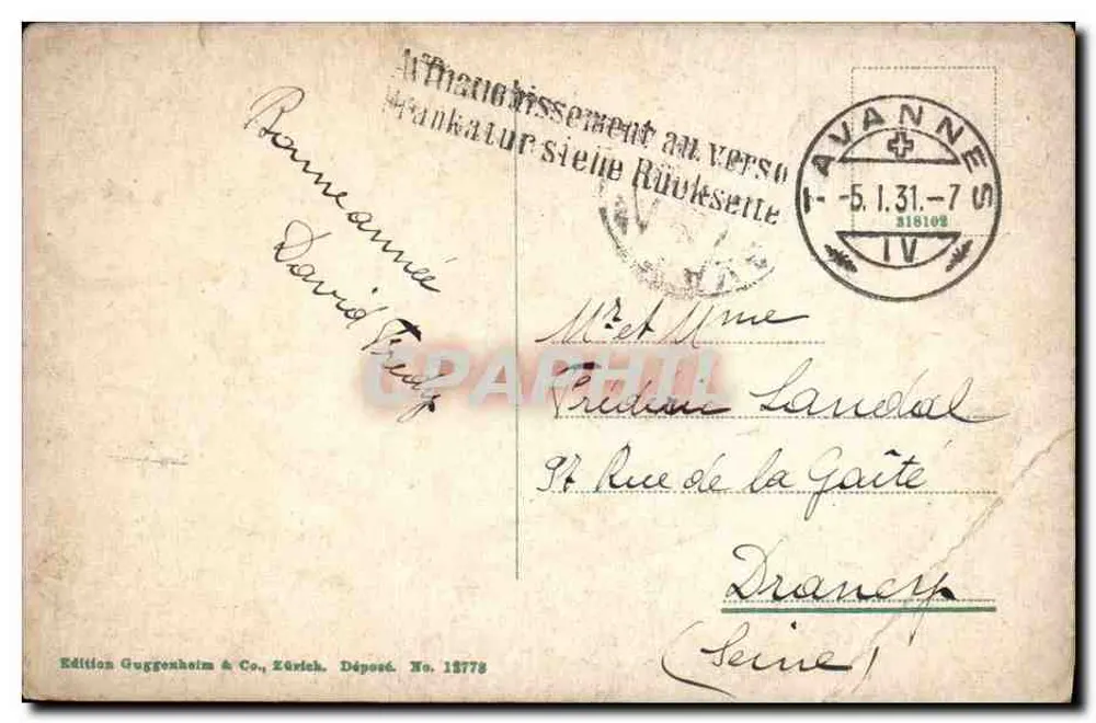 तावन्स — पैनोरामिक दृश्य — एडिशन गुग्गेनहाइम & कं, ज़ुरिख, संख्या 18778 - पीछे