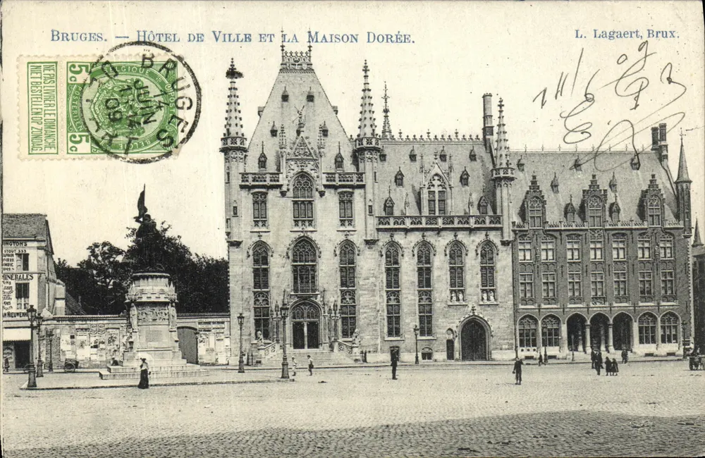 Bruges — Rathaus und das Goldene Haus — L. Lagaert, Brux. - Vorderseite