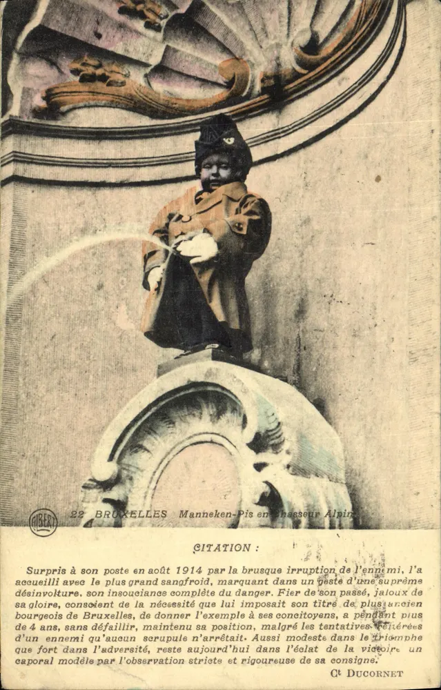Manneken Pis als Alpinjäger — Statue in Brüssel, herausgegeben von CIBERT, Nr. 22 - Vorderseite