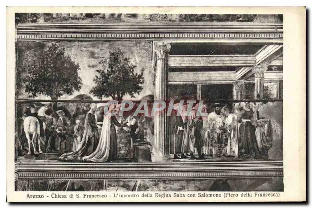 Arezzo - Chiesa di S. Francesco - Das Treffen der Königin Saba mit Salomo (Piero della Francesca) - Vorderseite
