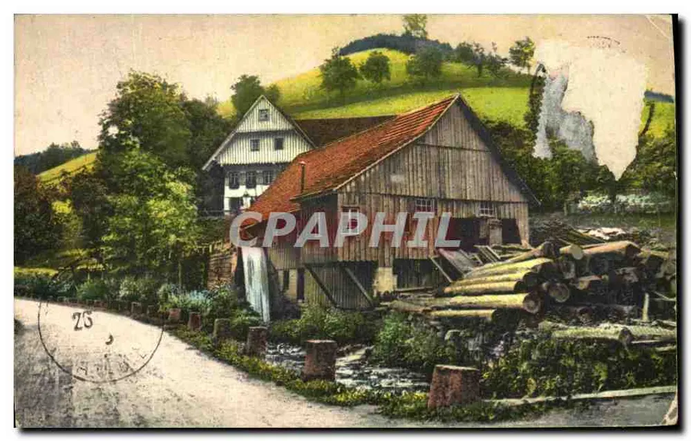 Moulin à eau — vue de la rivière et des piles — éditeur : ? (non imprimé) n° 25 - Frente