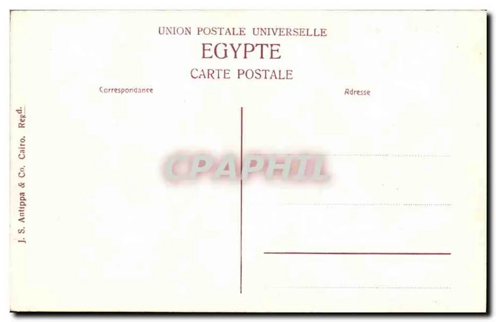 Vista geral de Port Said — No. 33 — J. S. Antippa & Co. Cairo - Verso