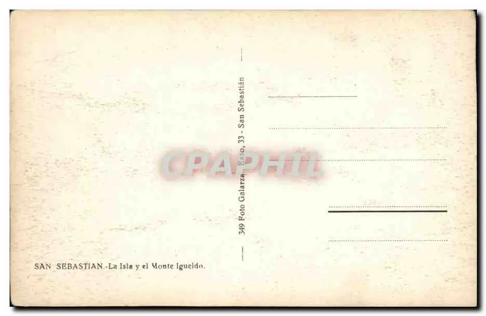 San Sebastián — Die Insel und der Berg Igueldo — Photo Galarza, n°349 - Rückseite