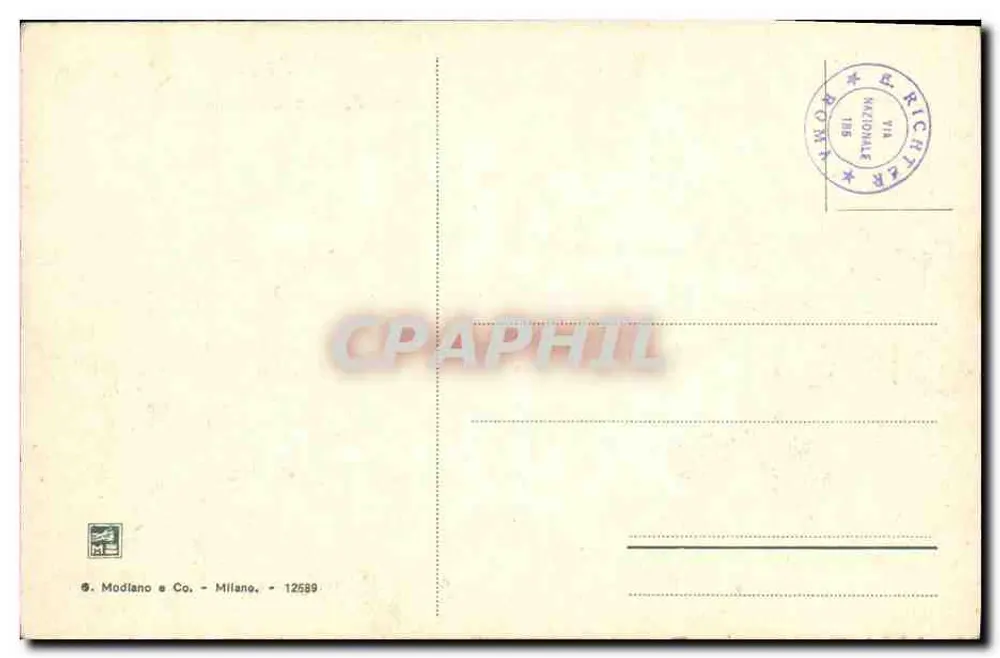 Rom - Forum, Palast der Kaisern und Palatin — Verlag Modiano & Co. - Mailand, Nr. 12599 - Rückseite