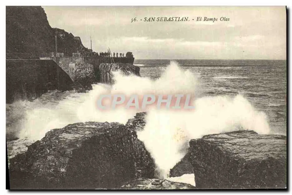 San Sebastián - El Rompe Olas — Edição G. G. Galarza, San Sebastián - Frente